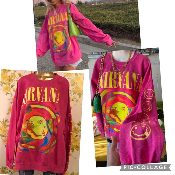 NIRVANA Sweaters - NWT Nirvana Women's Preppy Smiley Face Crewneck Sweatshirt S/M